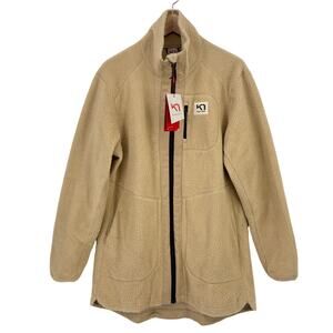Kari Traa Sanne Pile Fleece Jacket Womens Size Large Oat Beige Longer Length